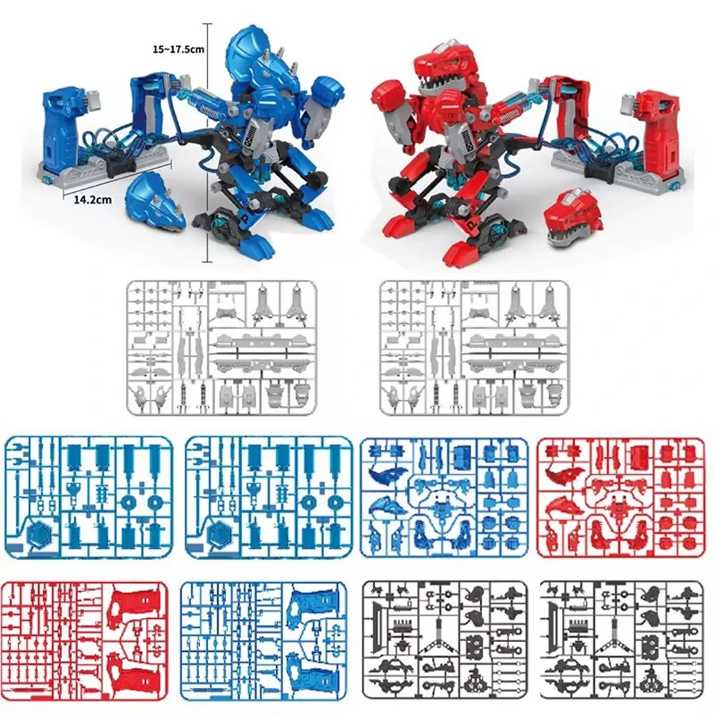 2PCS Byjarda VS0301 Hydraulic Boxing Battle Fighting Dinosaur DIY Assembled Remote Control Robot Car Vehicle Model Desktop Games Toys — view 2