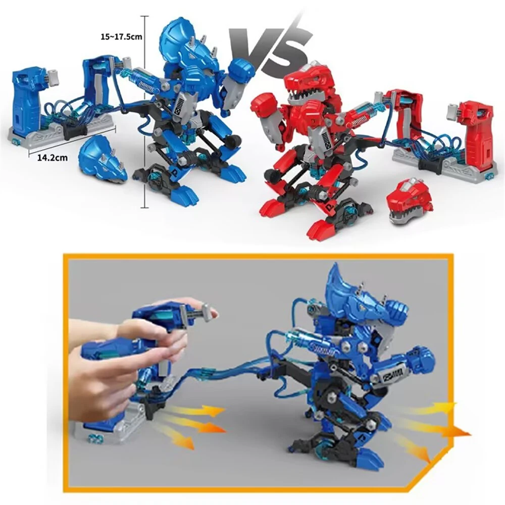 2PCS Byjarda VS0301 Hydraulic Boxing Battle Fighting Dinosaur DIY Assembled Remote Control Robot Car Vehicle Model Desktop Games Toys — view 3