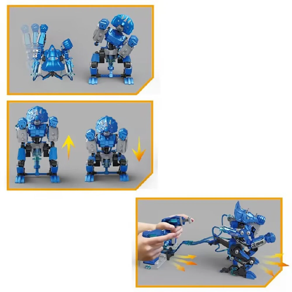 2PCS Byjarda VS0301 Hydraulic Boxing Battle Fighting Dinosaur DIY Assembled Remote Control Robot Car Vehicle Model Desktop Games Toys — view 4