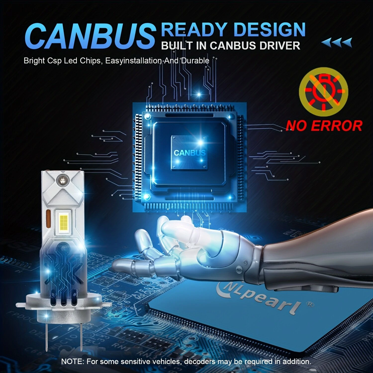 2pcs H7 LED Car Headlight 30000LM CSP Chips 600% Brightness 6000K White 1:1 Mini Size Head Lamp Plug And Play — view 7