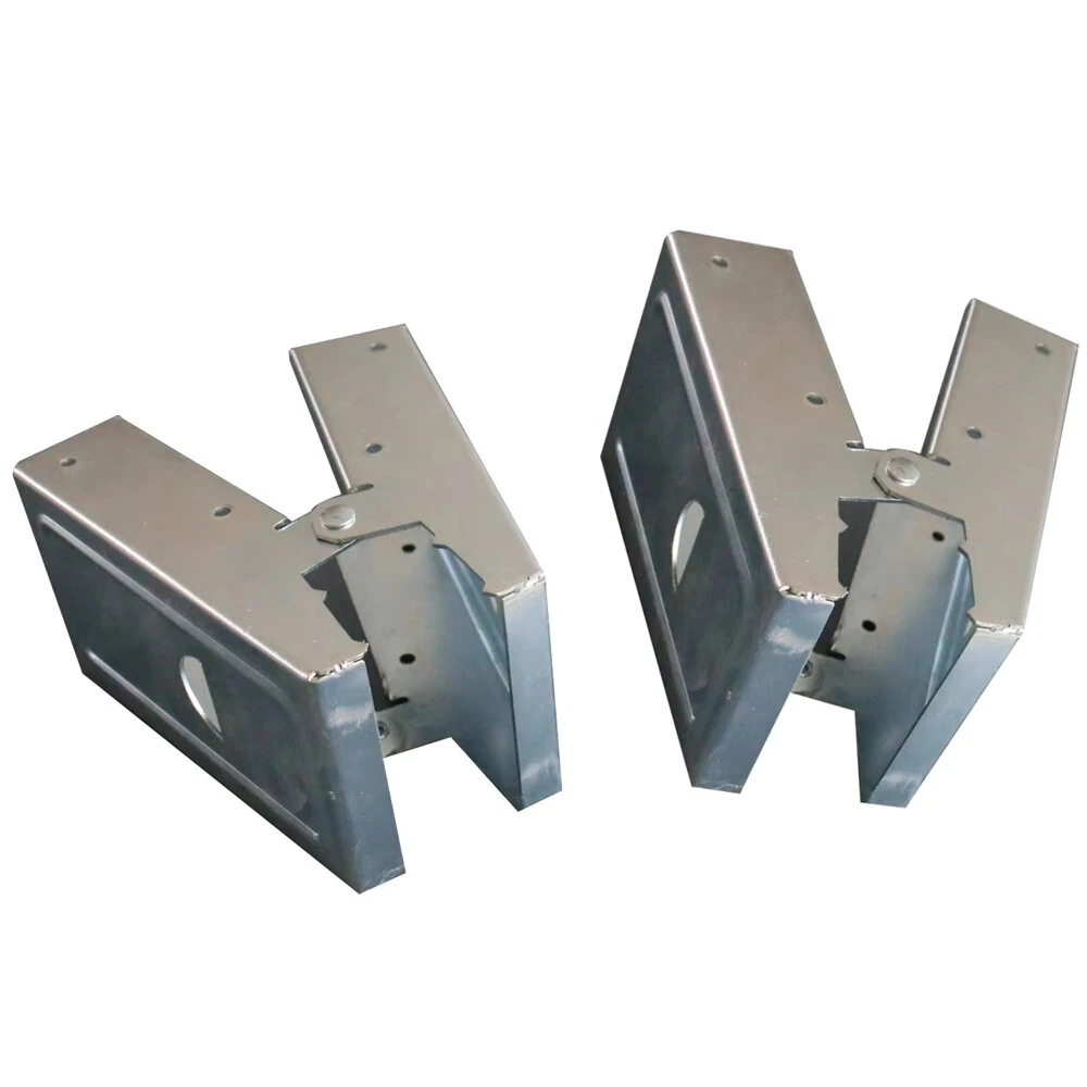 2pcs Heavy Duty Sawhorse Brackets for 2x4 Lumber Galvanized Steel DIY Saw Horse Kit for Custom Workbench Woodworking Tool — view 2