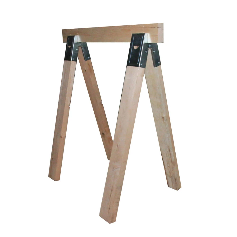 2pcs Heavy Duty Sawhorse Brackets for 2x4 Lumber Galvanized Steel DIY Saw Horse Kit for Custom Workbench Woodworking Tool — view 6