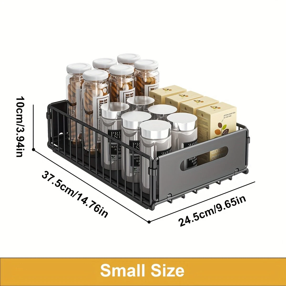 2PCS Kitchen Sink Rack Retractable Metal Basket Double Layer Seasoning Snack Bottle Pull Out Storage Rack Cabinet Layered Rack — view 8