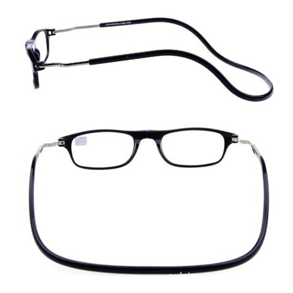 2pcs Magnetic Neck Mounted Lightweight Reading Glasses Adjustable Temples Anti-Fall Anti-drop Presbyopic Eyeglasses — view 5