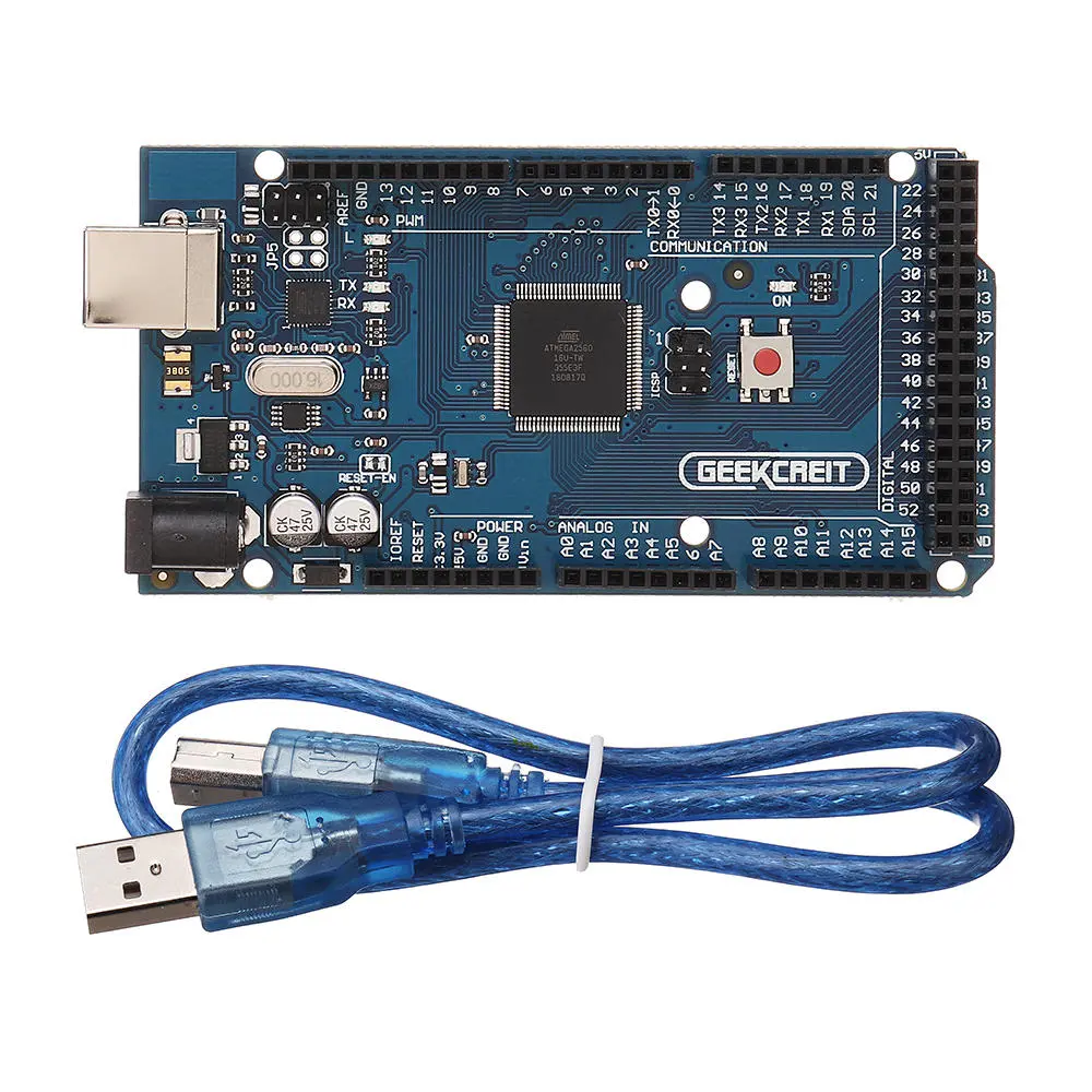 2Pcs MEGA 2560 R3 ATmega2560 MEGA2560 Development Board With USB Cable Geekcreit