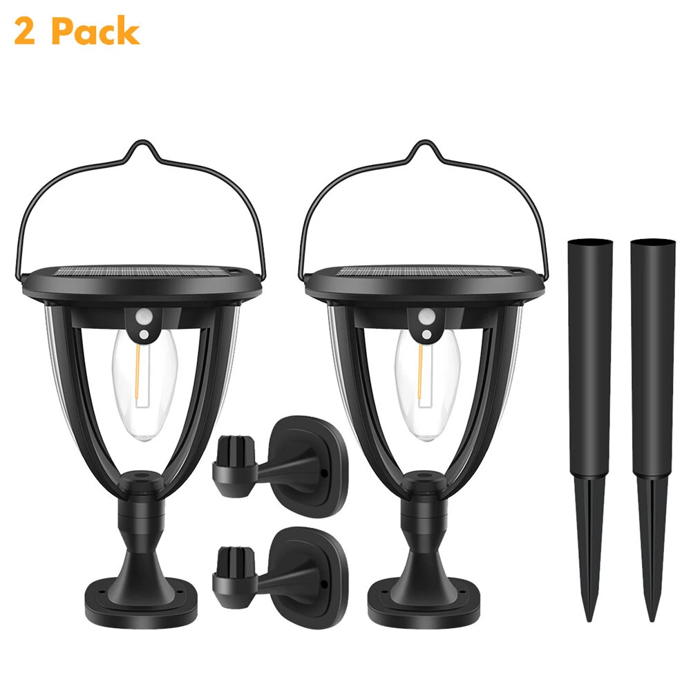 2pcs Solar Bulb Light Outdoor 3 Installation Ways Wall Hang Ground 3 Brightness Modes IP65 Waterproof Solar Lights for Garden Decor Light — view 8
