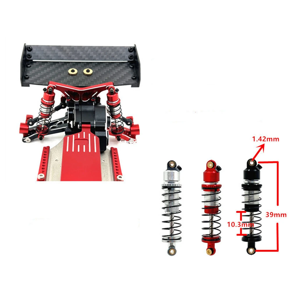 2PCS Upgraded Metal Oil Filled Front Rear Shock Absorber Dampers for Wltoys 244016  LOSI Micro-B 1/24 RC Cars Vehicles Models Spare Parts — view 8