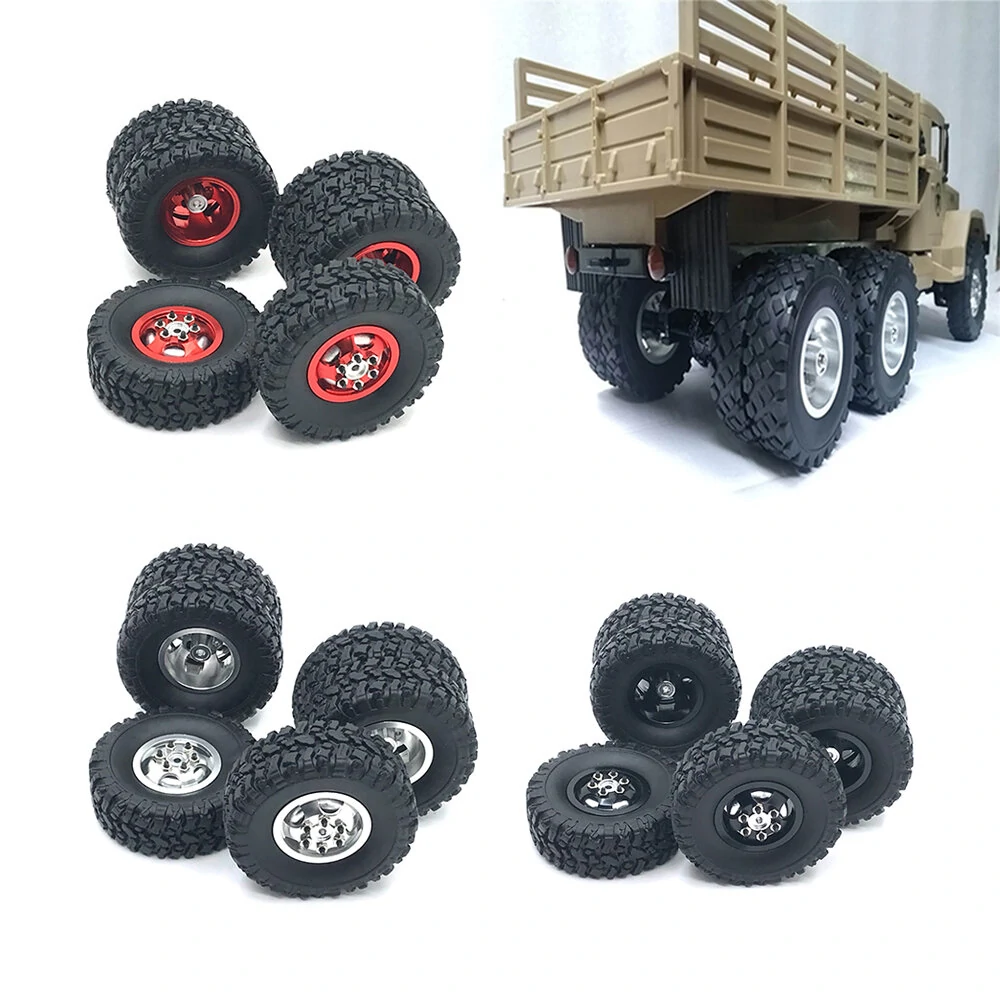 2PCS Upgraded metal Rims Tires Wheels Double/Single for WPL 1/16 C14 C24 C34 B14 C24 B16 B36 RC Car Vehicles Models Parts — image 1