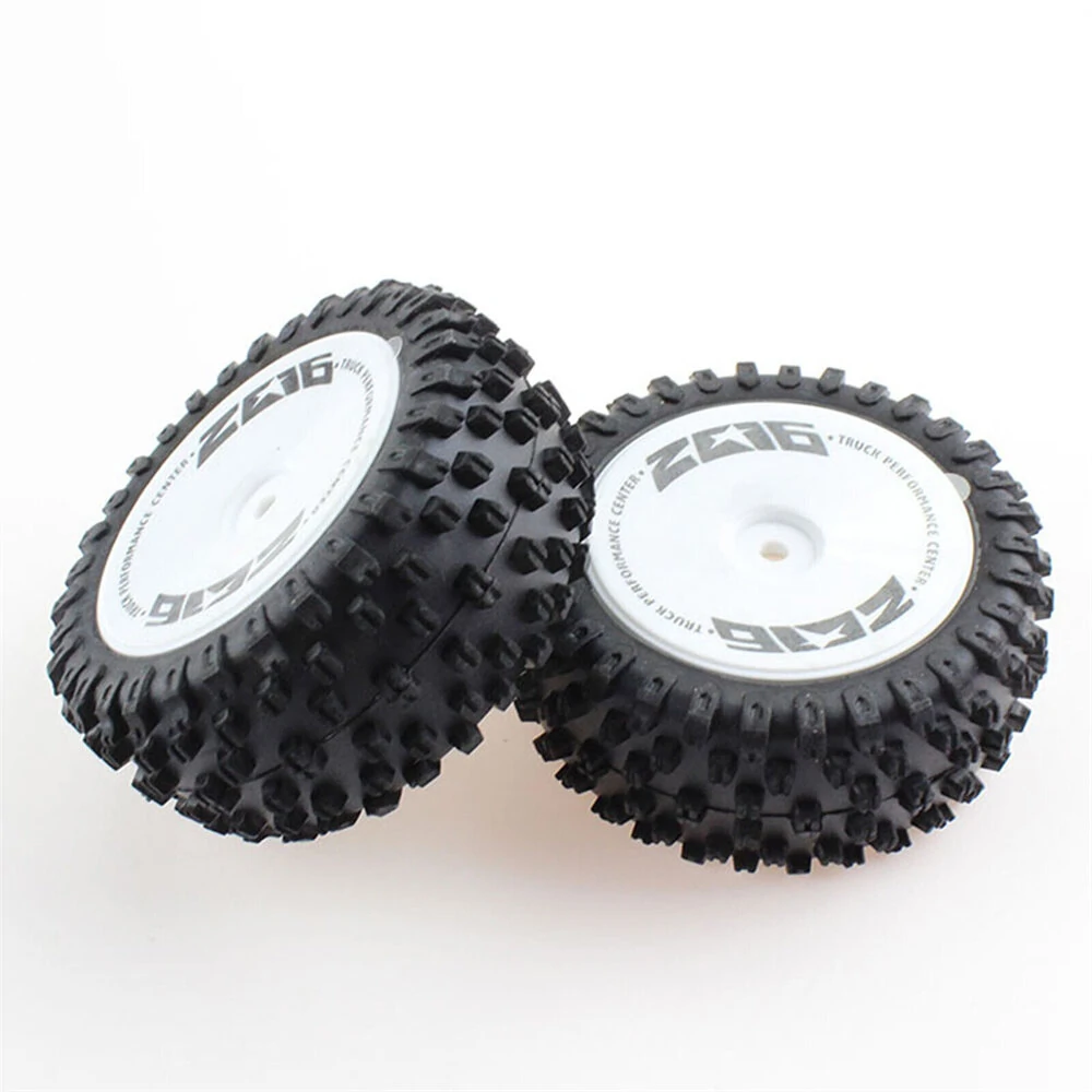2PCS Wltoys 124007 1/12 RC Car Spare Rear Tires Wheels Rims Glued 2486 Vehicles Models Parts Accessories — Wltoys