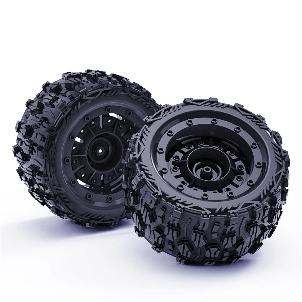 2PCS ZD Racing MT16 1/16 RC Car Parts Tires Wheels Rims Pre-Glued Vehicles Models Spare Accessories 16026