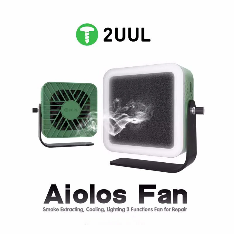 2UUL DA98 Aiolos Fan 3 In 1 Repair Fan 3.7V 1200mAh 6500r/min USB Charging Smoke Extracting Cooling Lighting Fan — view 2