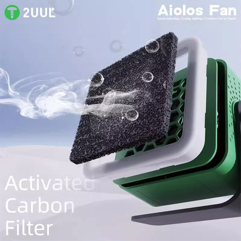 2UUL DA98 Aiolos Fan 3 In 1 Repair Fan 3.7V 1200mAh 6500r/min USB Charging Smoke Extracting Cooling Lighting Fan — view 4