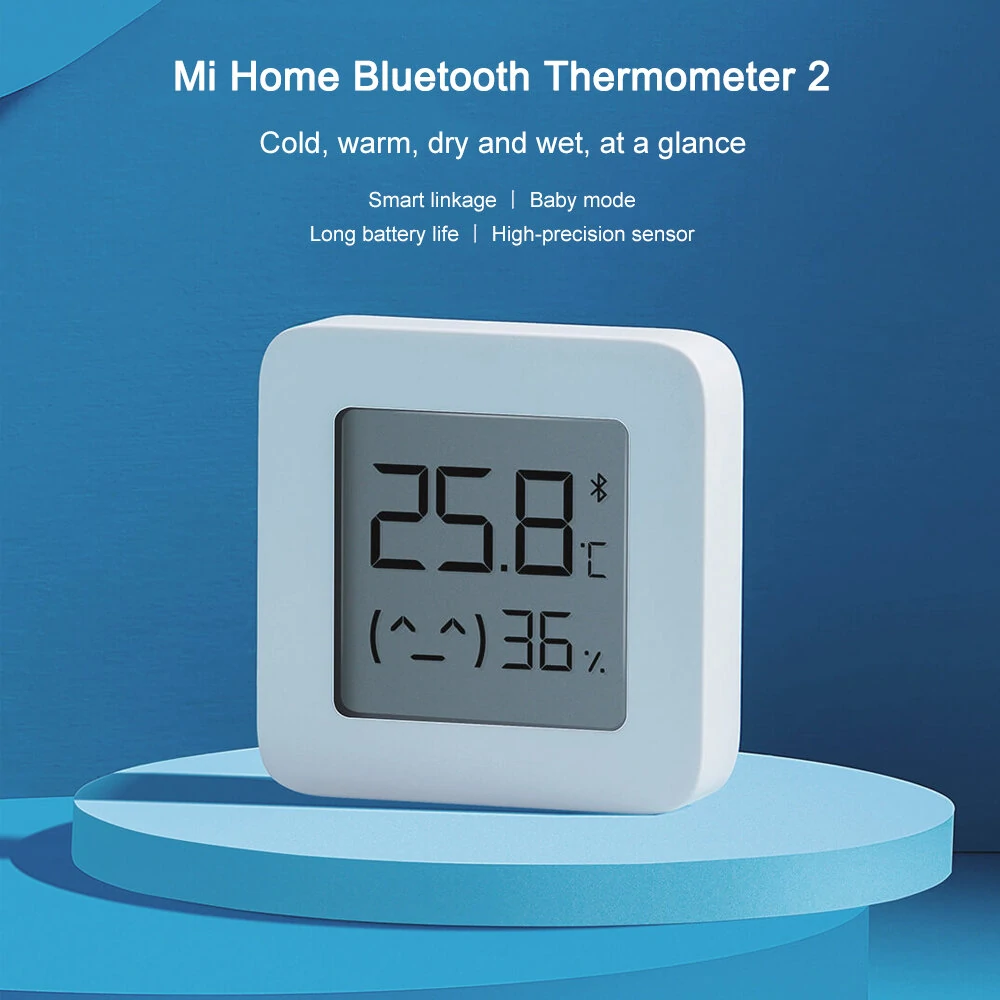 2x Xiaomi Mijia Smart LCD Screen Digital Thermometer 2 bluetooth Temperature Humidity Sensor Moisture Meter Mijia App — view 3