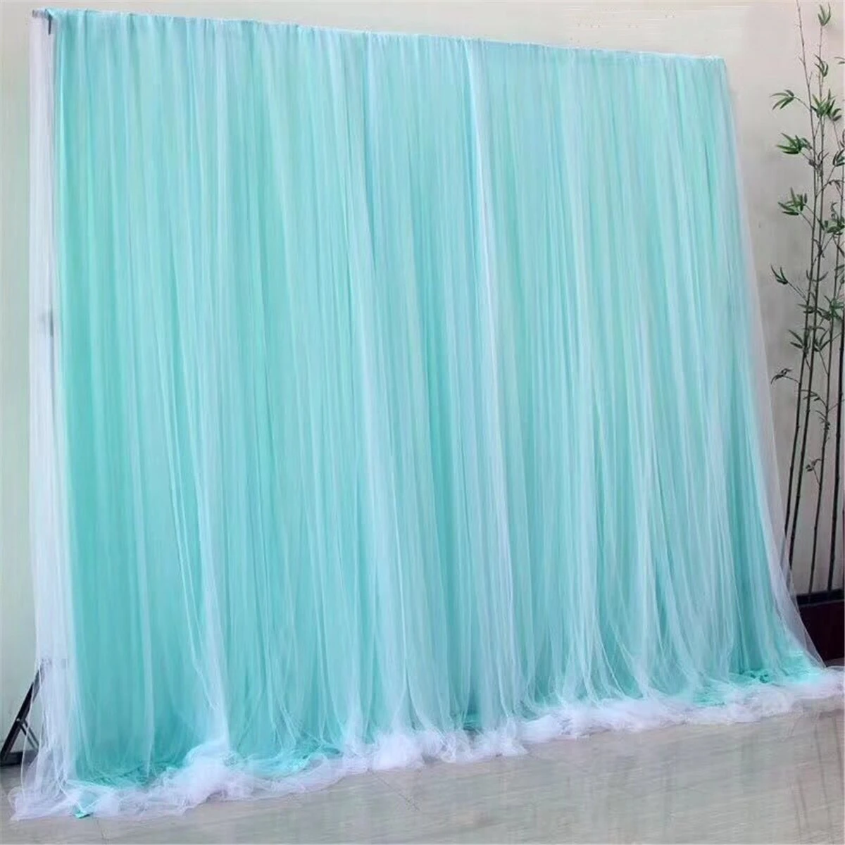 2X2m Wedding Backdrop Tulle Hanging Curtain Wedding Backdrop for Party Decor — view 2