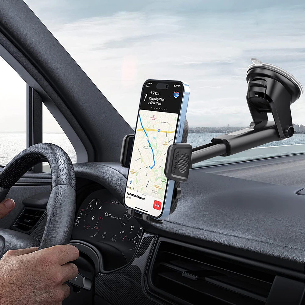 3-7 Inch Screen Car Dashboard Mobile Phone Navigation Holder Car Mobile Phone Holder with Retractable Suction Cup — image 1