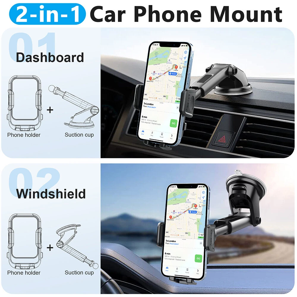 3-7 Inch Screen Car Dashboard Mobile Phone Navigation Holder Car Mobile Phone Holder with Retractable Suction Cup — view 4