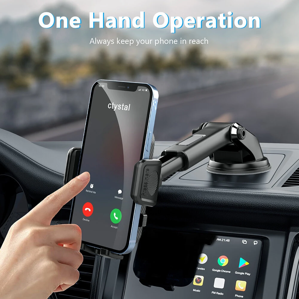3-7 Inch Screen Car Dashboard Mobile Phone Navigation Holder Car Mobile Phone Holder with Retractable Suction Cup — view 5