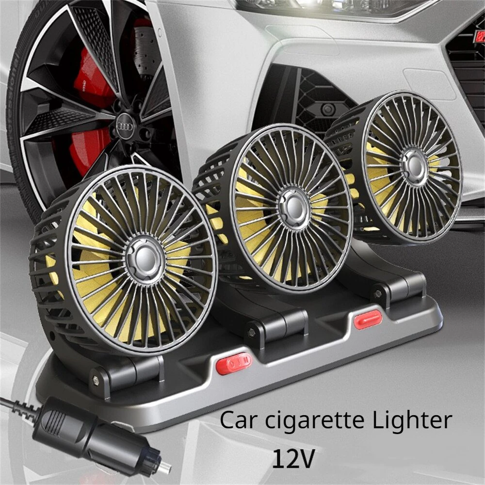 3 Head Car Fan 360° Adjustable Automotive Air Fan 5V USB Charging 12V 24V Low Noise Universal Auto Vehicle Fan — view 8