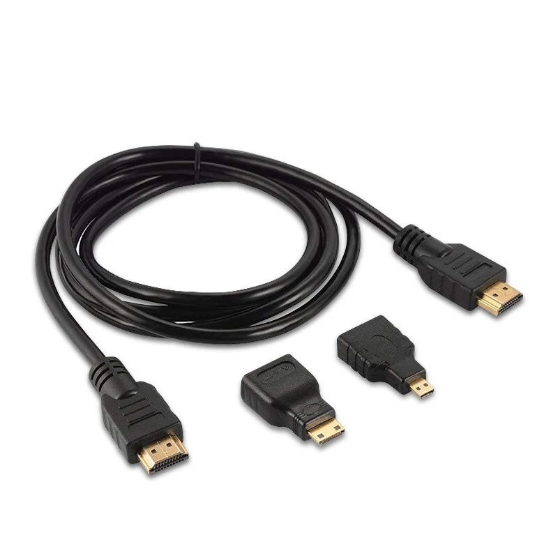 3 in 1 1.5m HDMI HD Cable Micro HDMI Connector HDMI Adapter 4K HD Cable for PS3 HDTV DVD XBOX PC Pro — Pricio