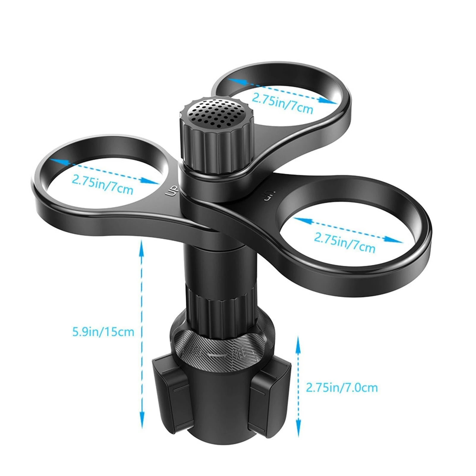 3 in 1 Car Cup Holder Expander Multifunctional Car Central Control Cup Holder Beverage Holder 360 Degree Rotation for Auto Automotive Truck RV — view 10