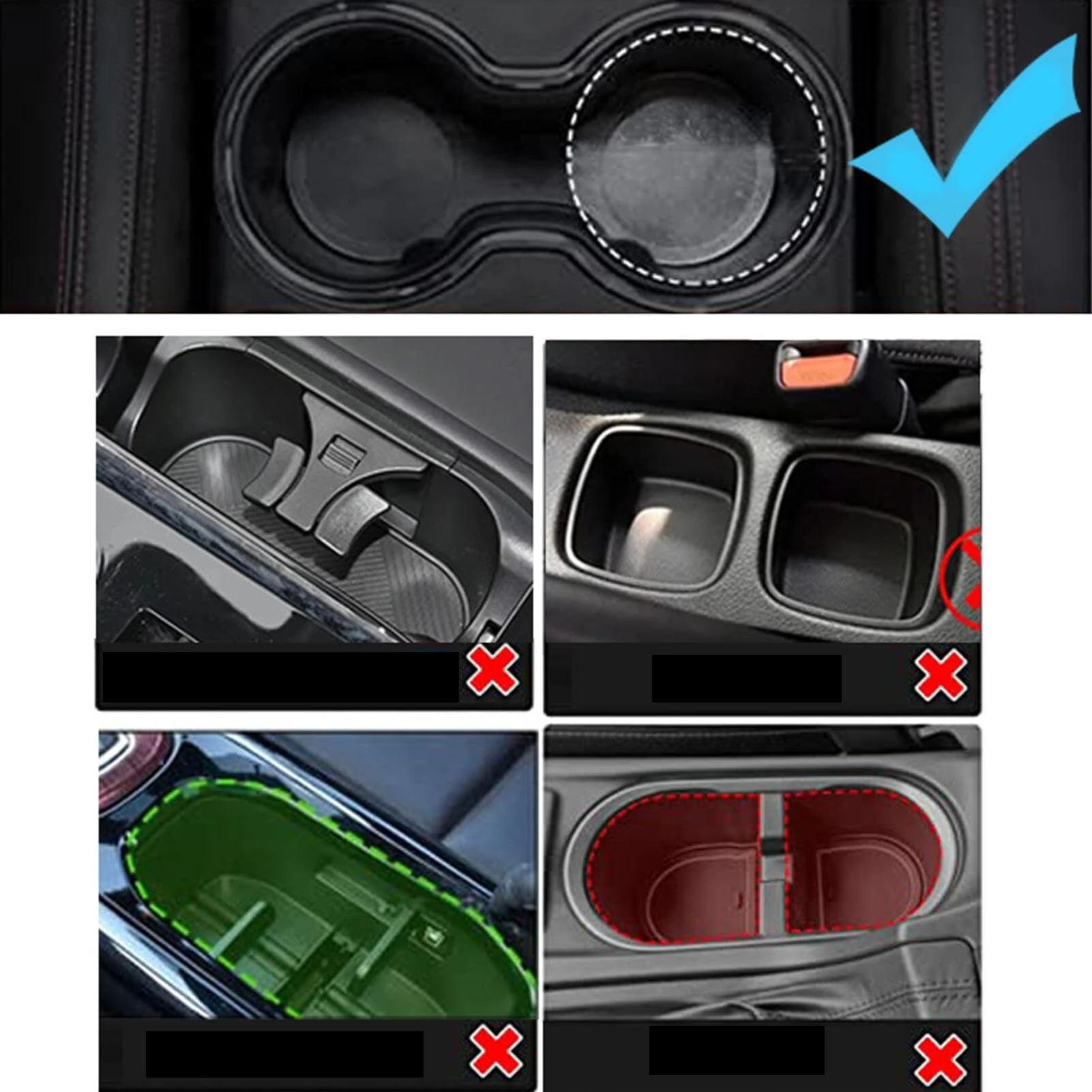 3 in 1 Car Cup Holder Expander Multifunctional Car Central Control Cup Holder Beverage Holder 360 Degree Rotation for Auto Automotive Truck RV — view 4