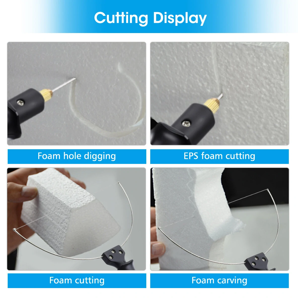 3-in-1 Foam Cutter Cutter with Indicator Light Electric Cutting Machine Pen Tools Kit GOCHANGE Foam Cutter Styrofoam Cutter with 3 Interchangeable Pins — view 2