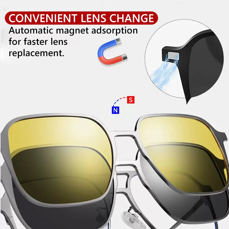 3 In 1 Magnetic Anti-blue Light Eyeglass with HD Polarized — view 4