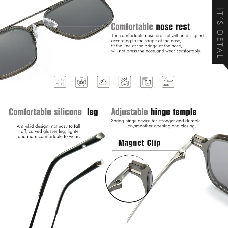 3 In 1 Magnetic Anti-blue Light Eyeglass with HD Polarized — view 6
