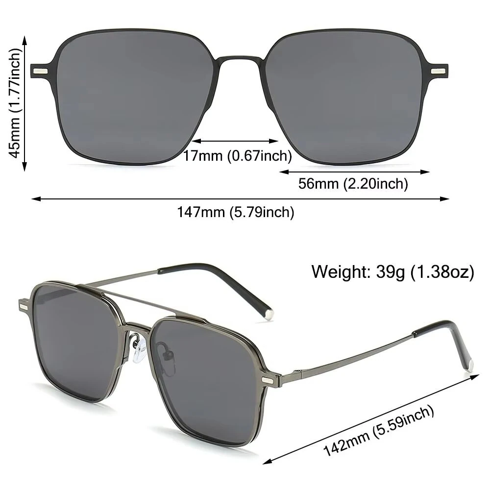 3 In 1 Magnetic Anti-blue Light Eyeglass with HD Polarized — view 7