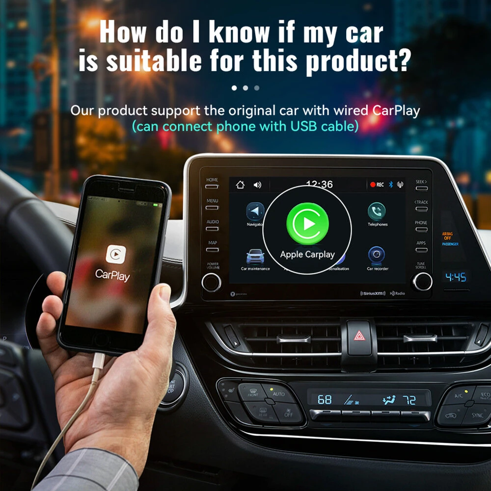 3-IN-1 Wireless Android14 Carplay Android Auto Adapter Upgrade Plug&Play For Youtube Netflix Dongle Wireless Car AI TV BOX — view 10