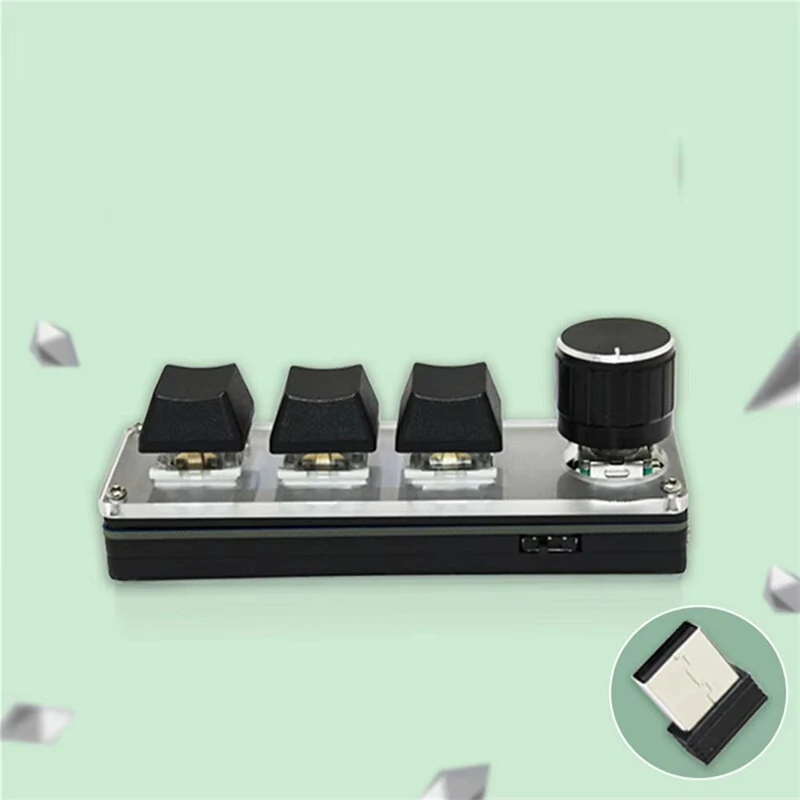 3 Key RGB Mechanical Keyboard Type-C Customizable Programmable Shortcut Macropad Rotary Encoder Gaming Keypad Computer Laptop Tablet Mobile Compatible — view 6