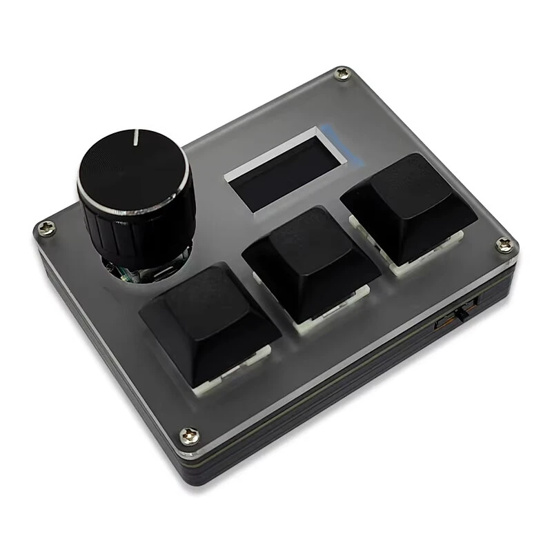 3 Key USB Wired Keyboard Programmable LCD Screen RGB Lighting Rotary Encoder for Designers Gamers Creators — view 4