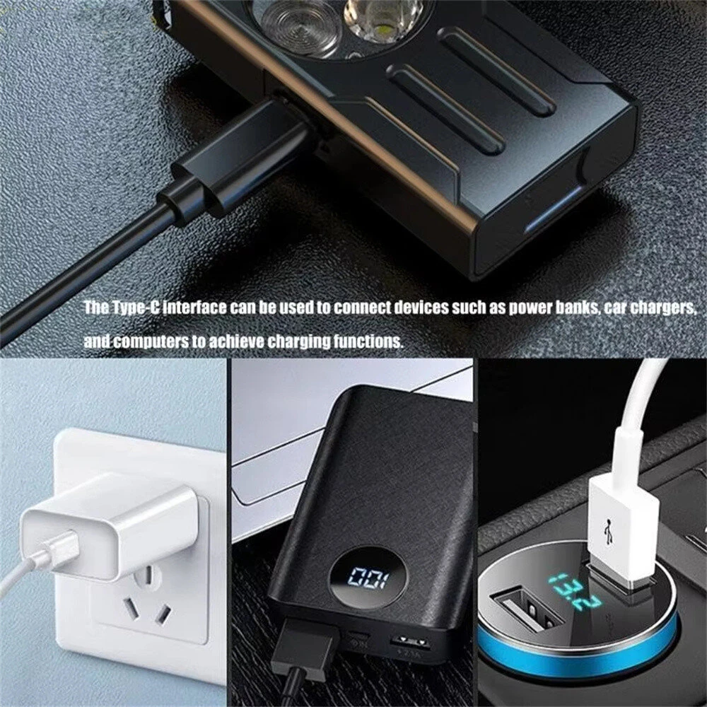 3*LED Powerful EDC Flashlight Portable Mini Clip-on Light USB Rechargeable Pocket-Sized With Clip Design Magnetic Multiple Lighting Modes For Outdoor Hiking — view 5
