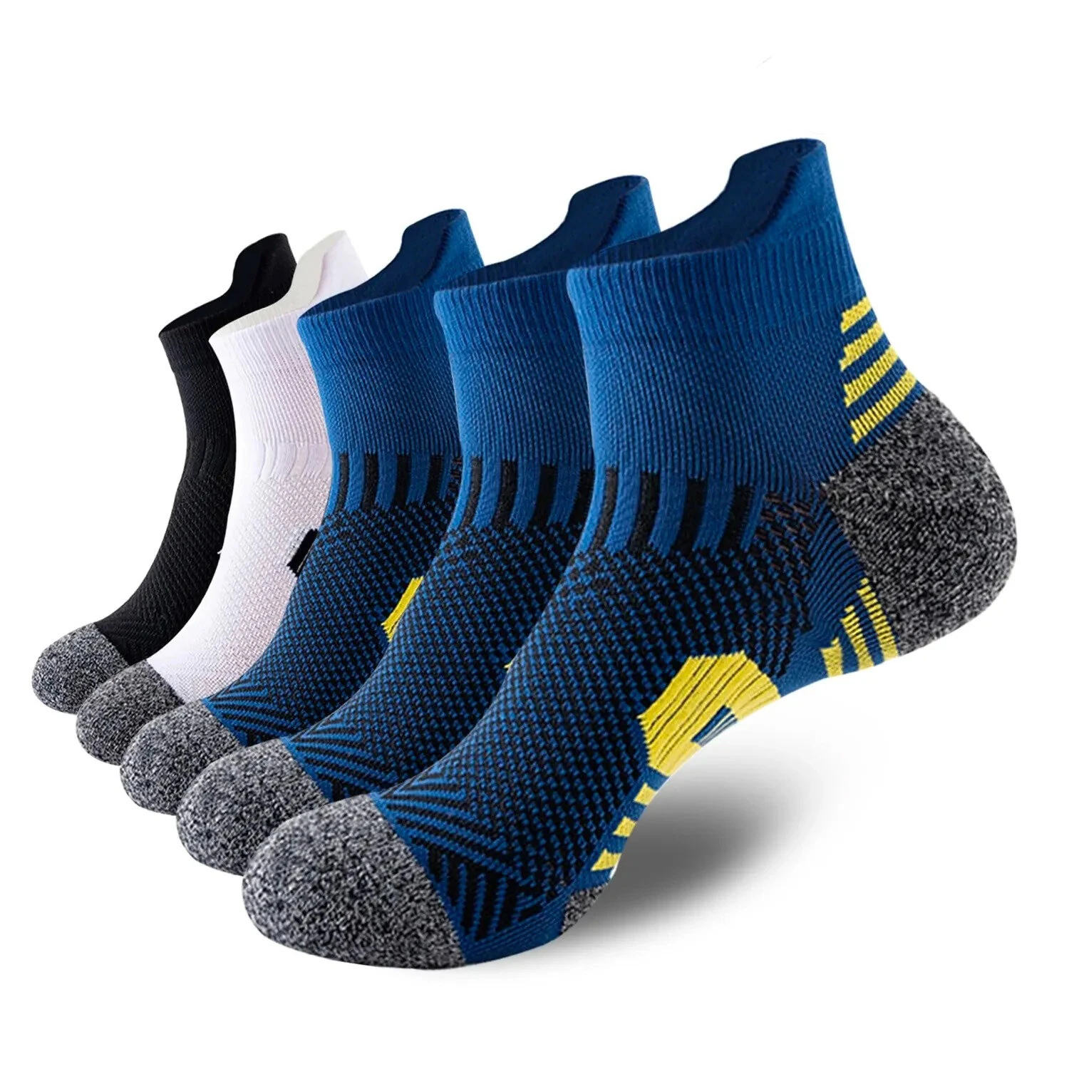 3 Pairs Men's Breathable Sports Socks Wicking Sweat Deodorant Outdoor Running Cycling Fitness Climbing Ankle Socks Comfortable