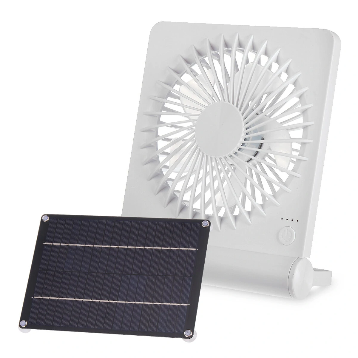 3 Speeds 5V 6W Portable Rechargeable Fan Battery Operated Fan Solar Panel Powered For Household Camping Travel Outdoor — view 2