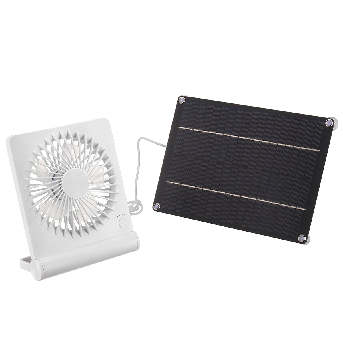 3 Speeds 5V 6W Portable Rechargeable Fan Battery Operated Fan Solar Panel Powered For Household Camping Travel Outdoor — view 7