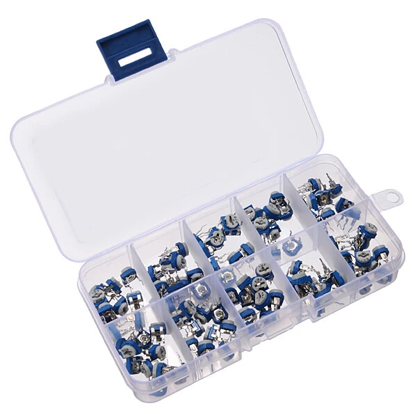 3 x 100pcs RM065 Horizontal Trimpot Potentiometer Assortment Kit With Storage Bo — view 2