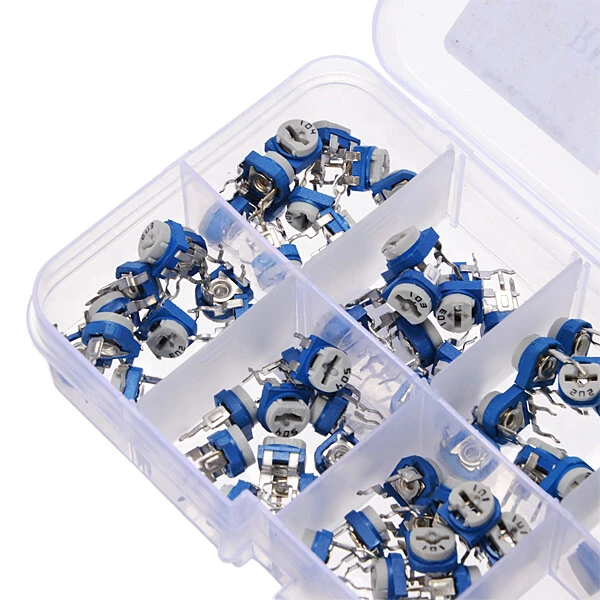 3 x 100pcs RM065 Horizontal Trimpot Potentiometer Assortment Kit With Storage Bo — view 3