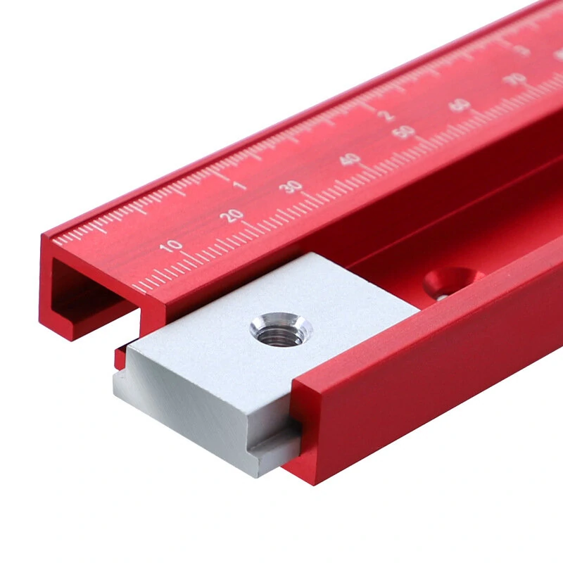 300-1220mm Red Aluminum Alloy 45 Type T-Track Scale Woodworking T-slot Miter Track for Table Saw Router Table — FONSON TOOLS