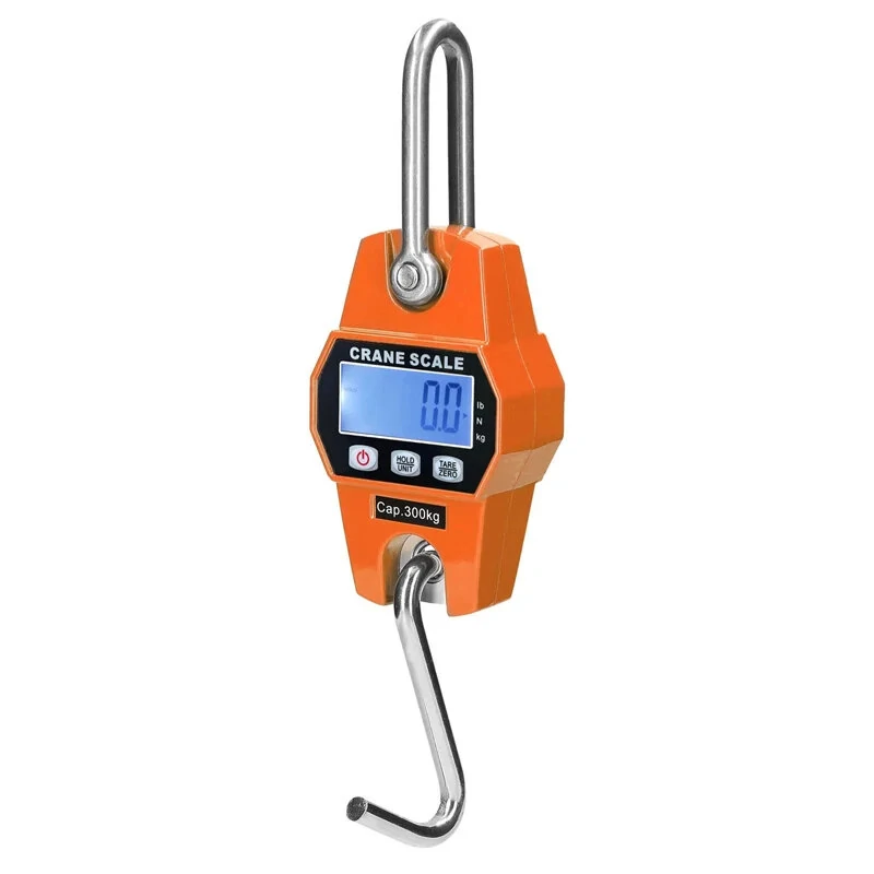 300kg Portable Handheld Scale Crane Scale Electronic Crane Scale LCD Digital Weighing Tool Industrial Heavy Duty Weight Stainless Steel Hook Scale Hanging Scale — Pricio