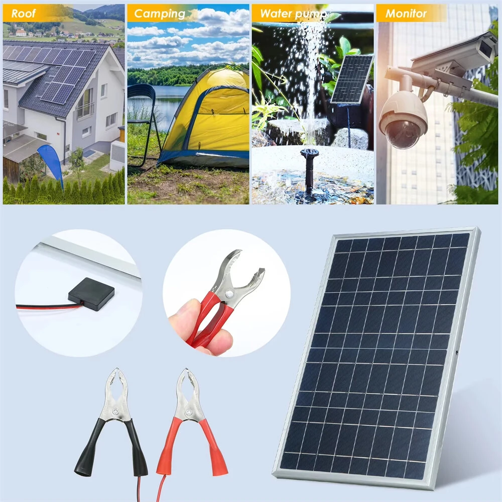 300W 12V Solar Panel Kit Polycrystalline USB Power Portable Outdoor Rechargeable Solar Generator IP65 — view 6
