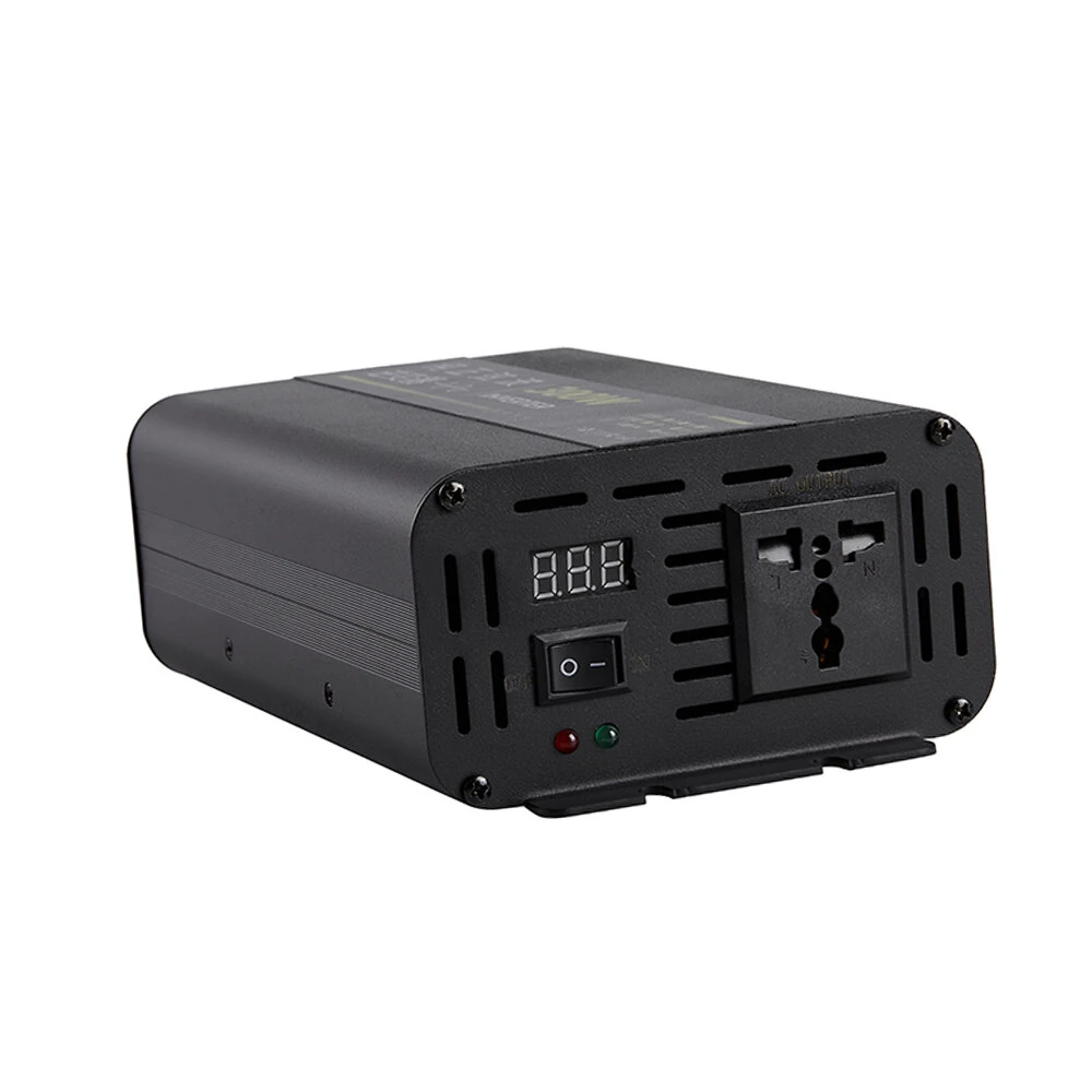 300W Pure Sine Wave Power Inverter 12V 24V to 220V AC Aluminum Alloy Case with Cooling Fan Remote Control High Efficiency 90% for Car RV Solar Overload Short Circuit Protection — view 4