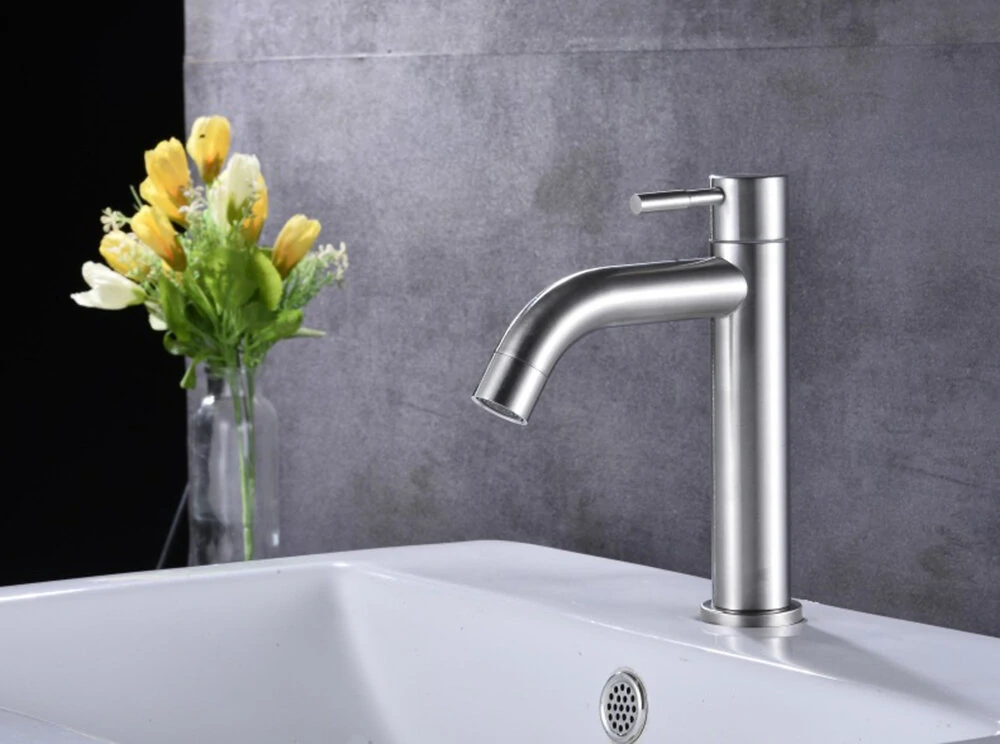 304 Stainless Modern Bathroom Sink Basin Faucet — view 3
