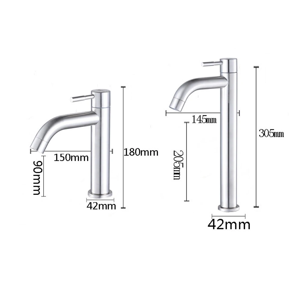 304 Stainless Modern Bathroom Sink Basin Faucet — view 4