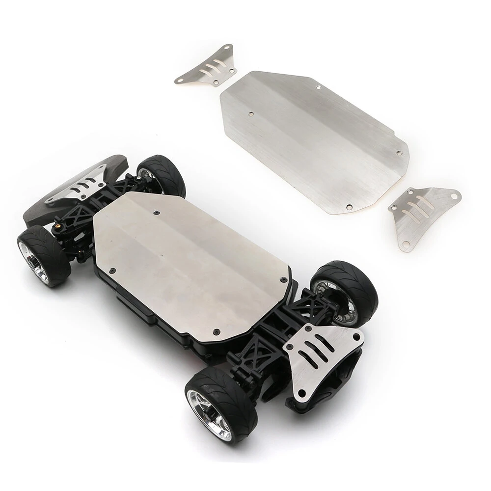 304 Stainless Steel Chassis Front And Rear Guards Scratch-Resistant And Anti-Scratch Plates for 1/10 TAMIYA TT02 RC Car Parts — view 2