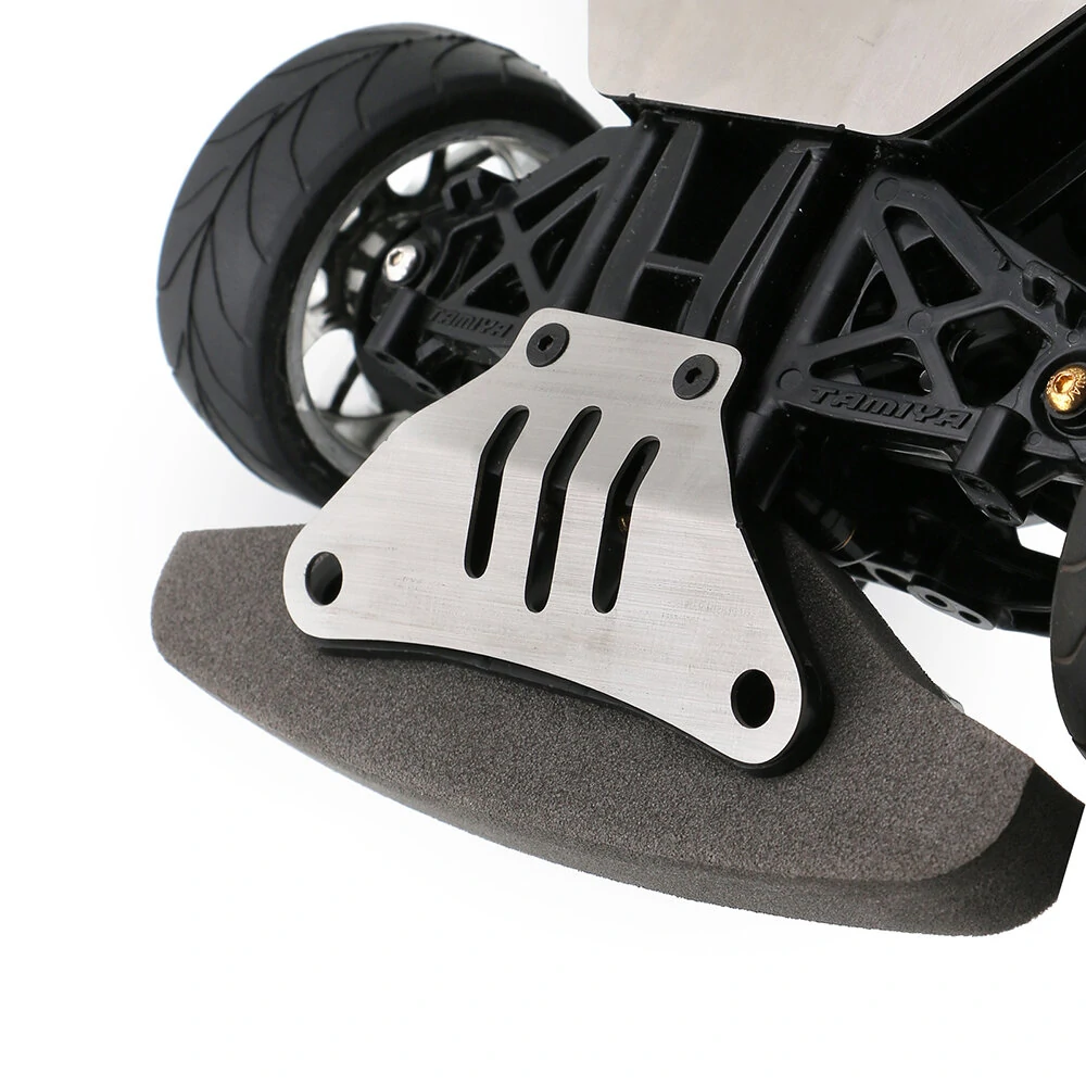 304 Stainless Steel Chassis Front And Rear Guards Scratch-Resistant And Anti-Scratch Plates for 1/10 TAMIYA TT02 RC Car Parts — view 4