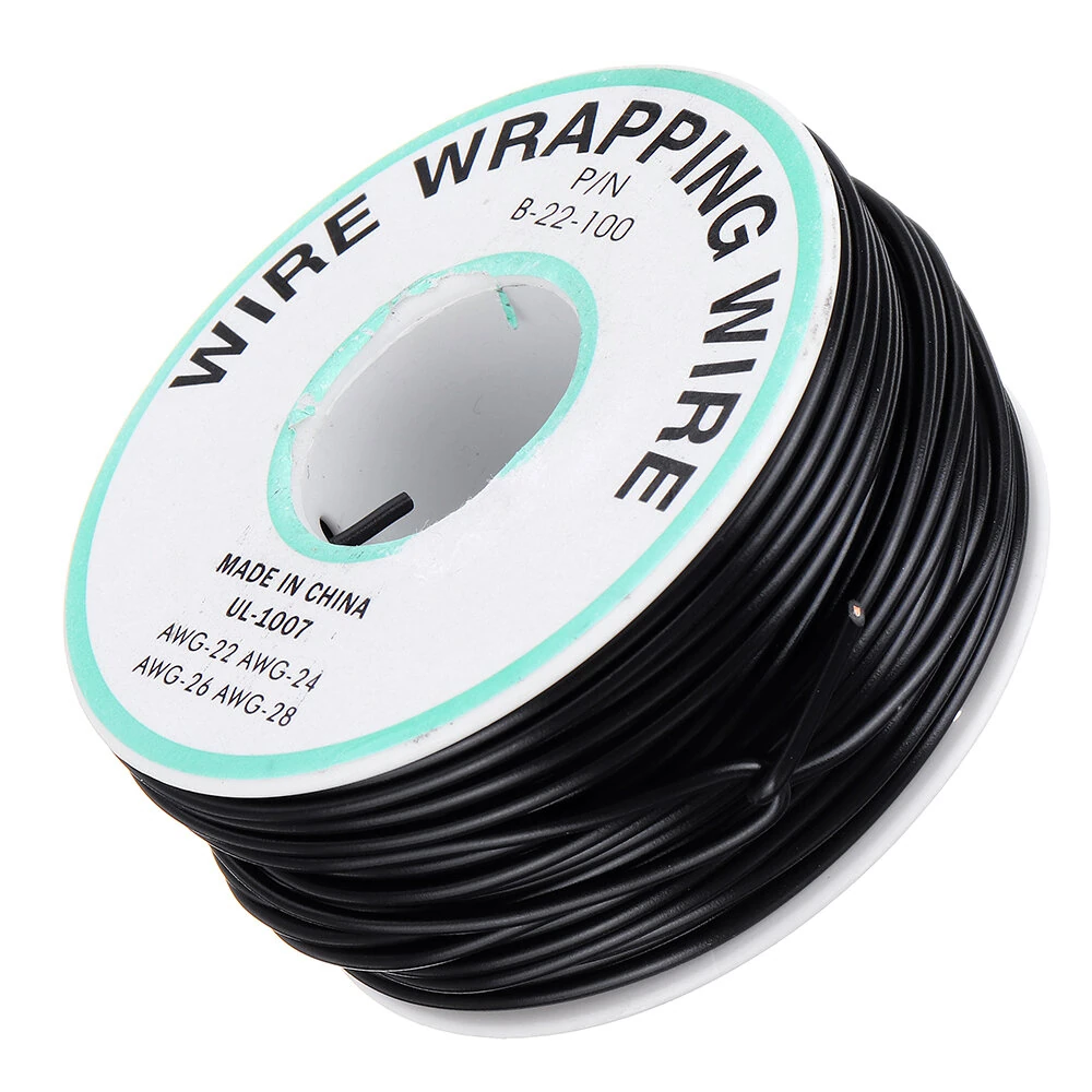 30M 22AWG Black/Red UL 1007 Cable Line PCB Wire Tinned Copper Solid Wires OK Line Electrical Wire DIY — view 4