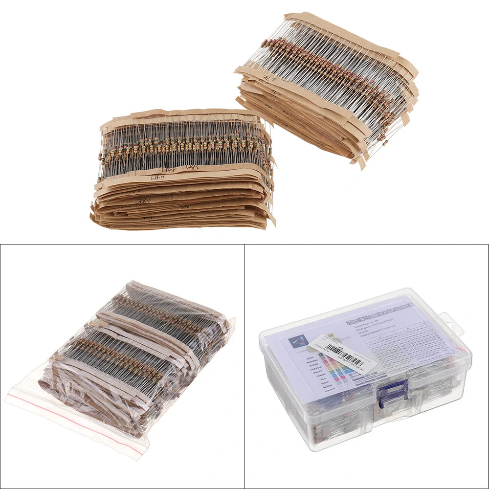3120pcs 156 Values 1 -10M Ohm 1/4W 5% Carbon Film Resistors Assortment Kit Electronic Components — image 1