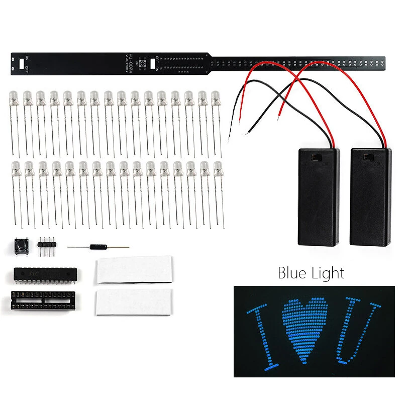 32-bit LED Flashing Light DIY Shaker Kit 8 Pattern Transformations Customizable Graphics Multi-Color LEDs Electronic Soldering Practice Kit — view 7