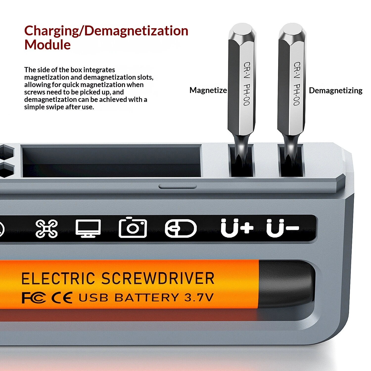 32-in-1 Precision Electric Screwdriver Set 3.5N.m. Cordless Power Tool Kit USB Rechargeable Household Home Use Tools — view 4